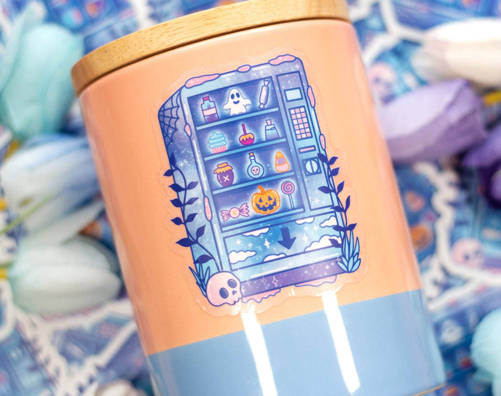Spooky Snack Machine Clear Sticker