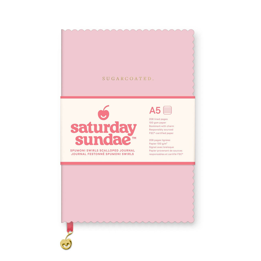 Bubble Gum A5 Spumoni Swirls Scalloped Journal