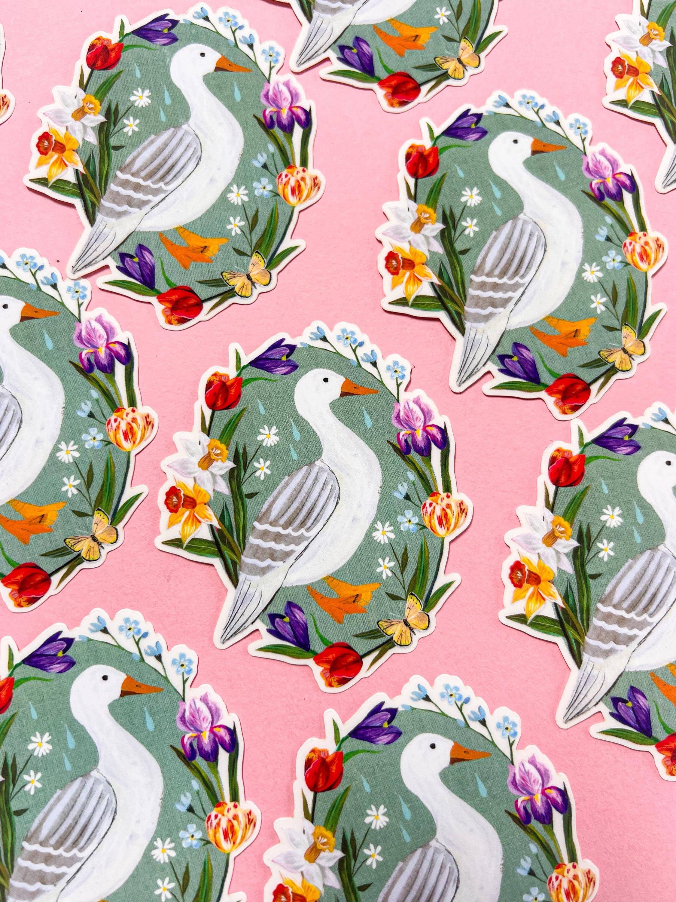 Spring Duck Clear Matte Sticker