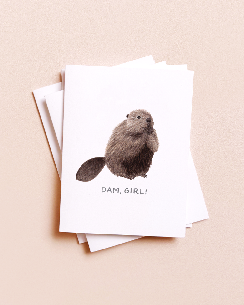 Dam Girl Beaver — Animal Pun Friendship Card
