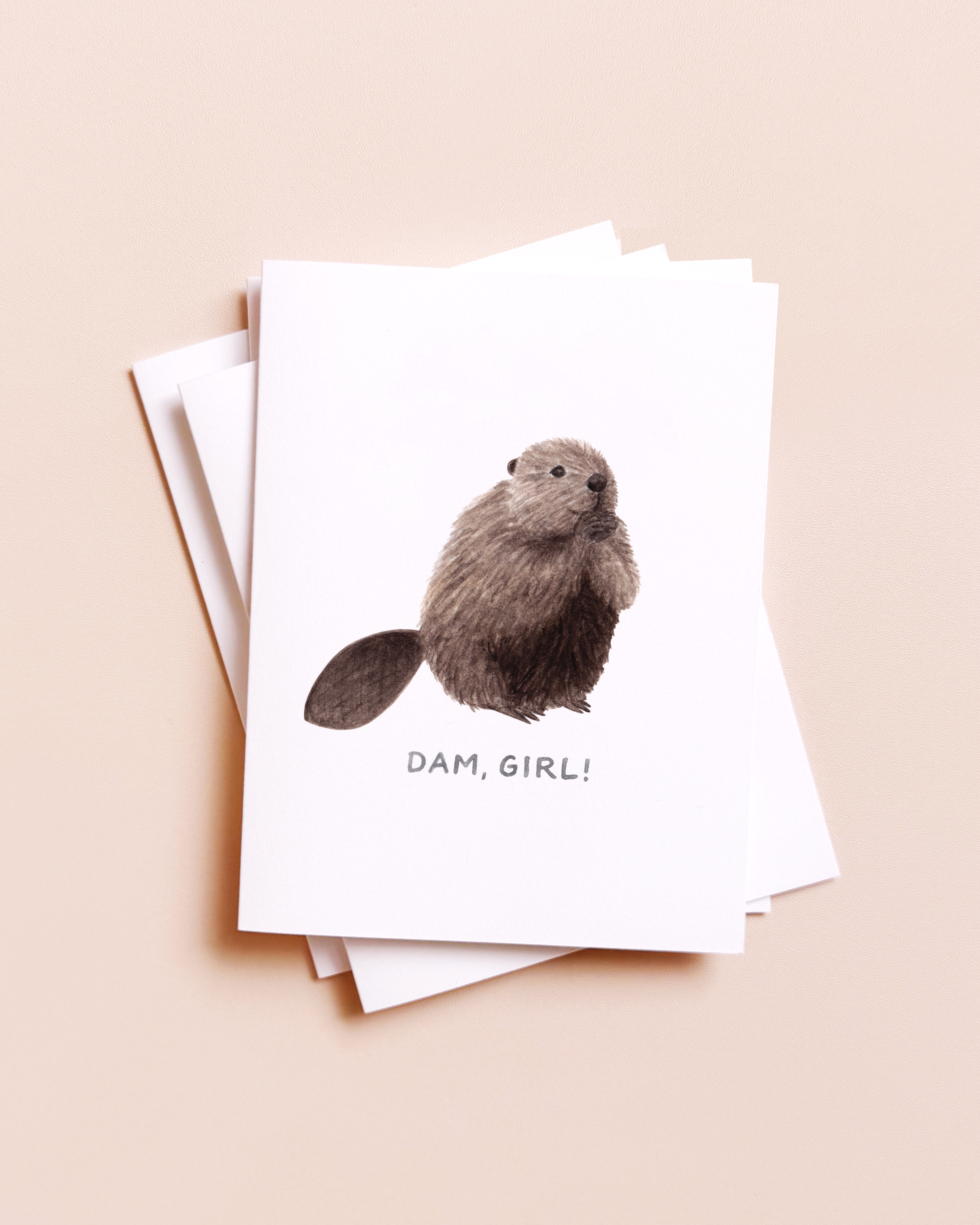 Dam Girl Beaver — Animal Pun Friendship Card