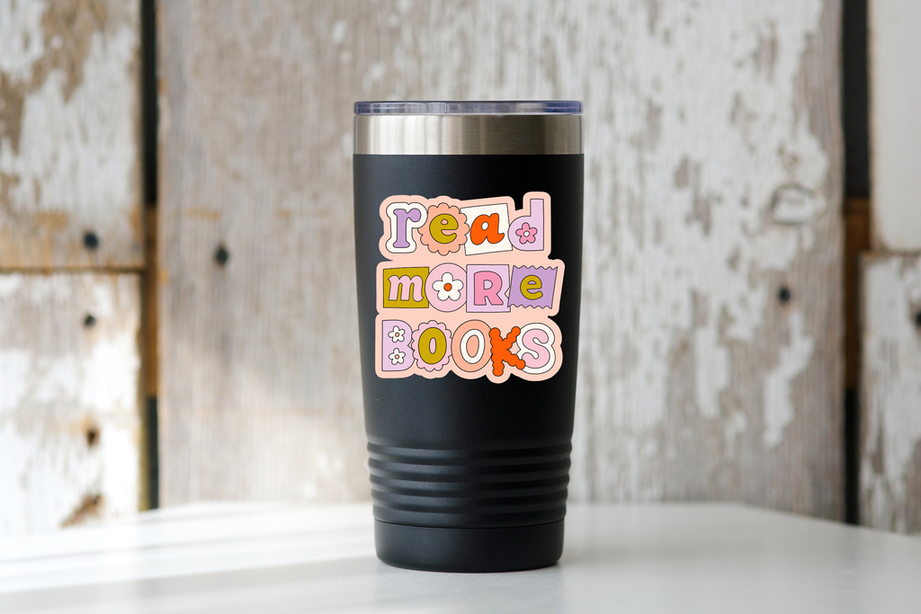 Read More Books Sticker - bookworm, nerd, library, cute