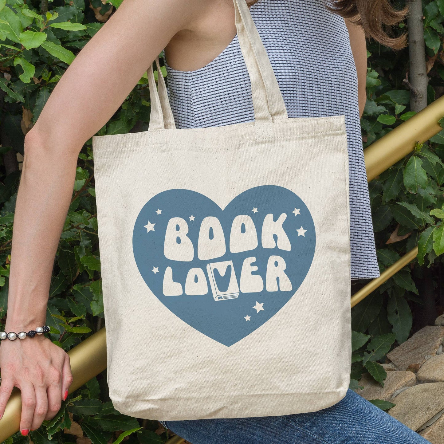 Heart Book Lover Tote Bag