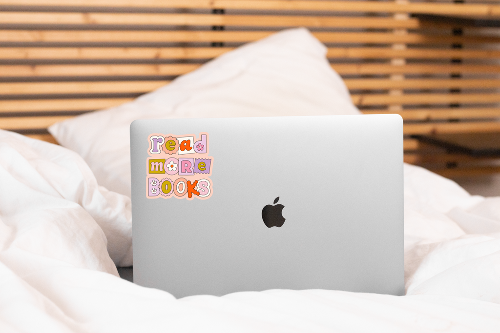Read More Books Sticker - bookworm, nerd, library, cute