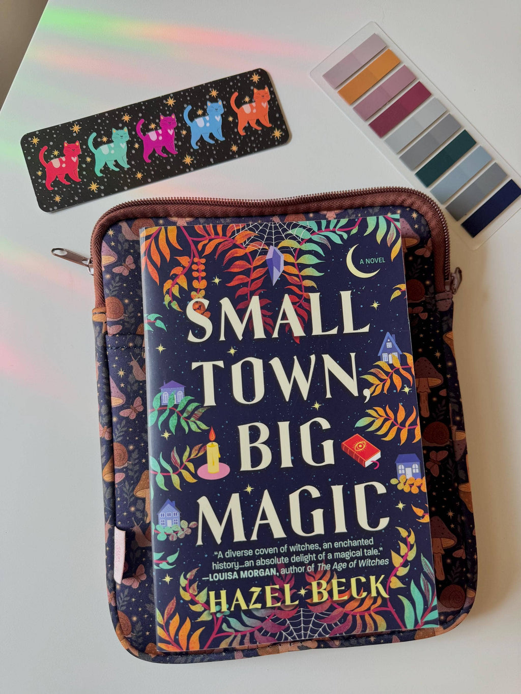 Patchwork Starburst Book & Kindle Pouch, Medium E-Reader Zip up Book Sleeve