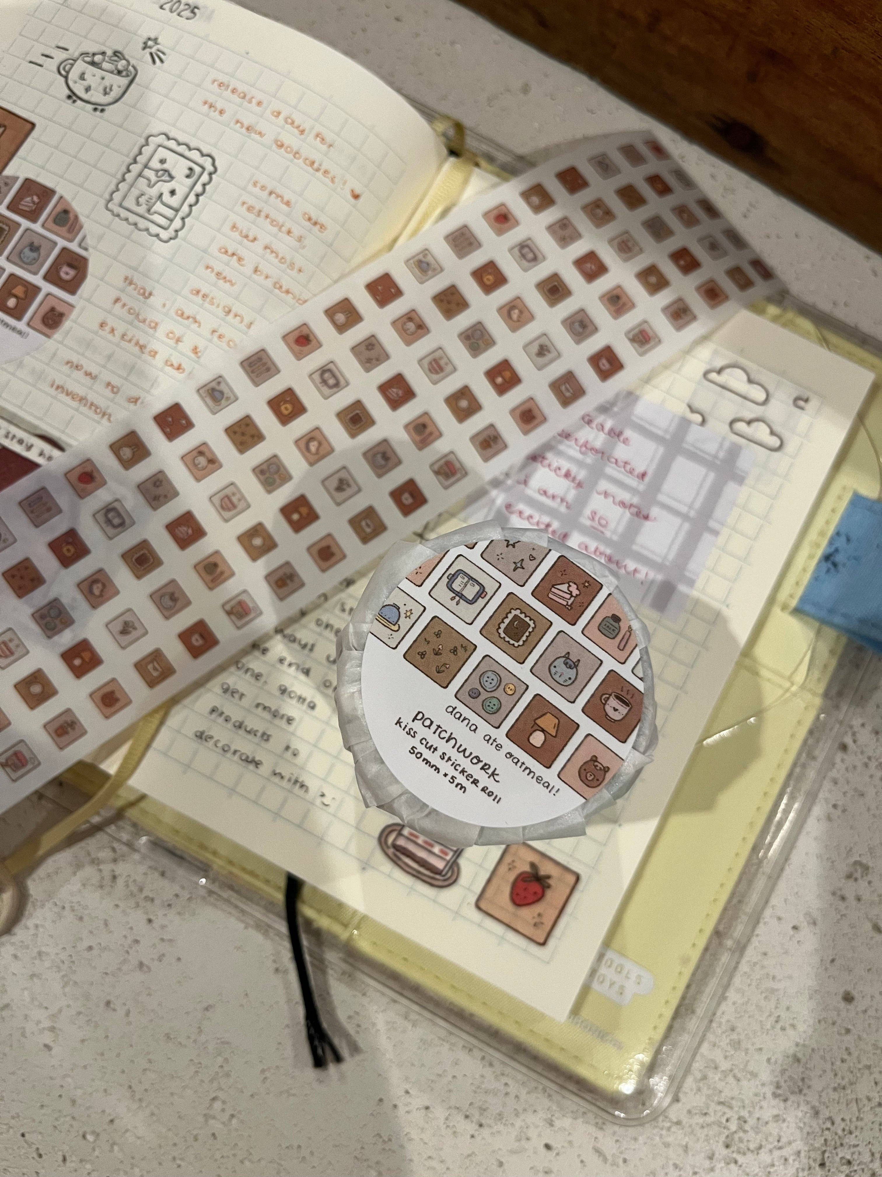 Patchwork kiss cut sticker roll