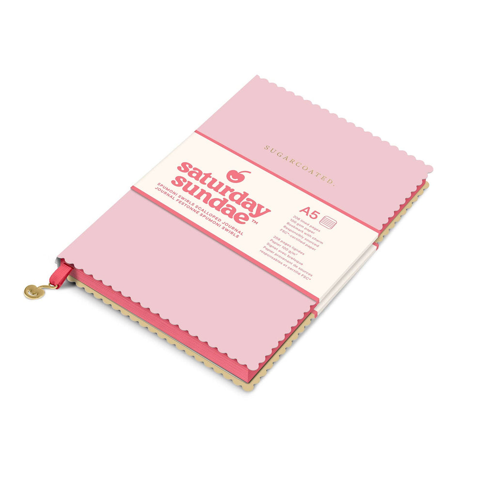 Bubble Gum A5 Spumoni Swirls Scalloped Journal