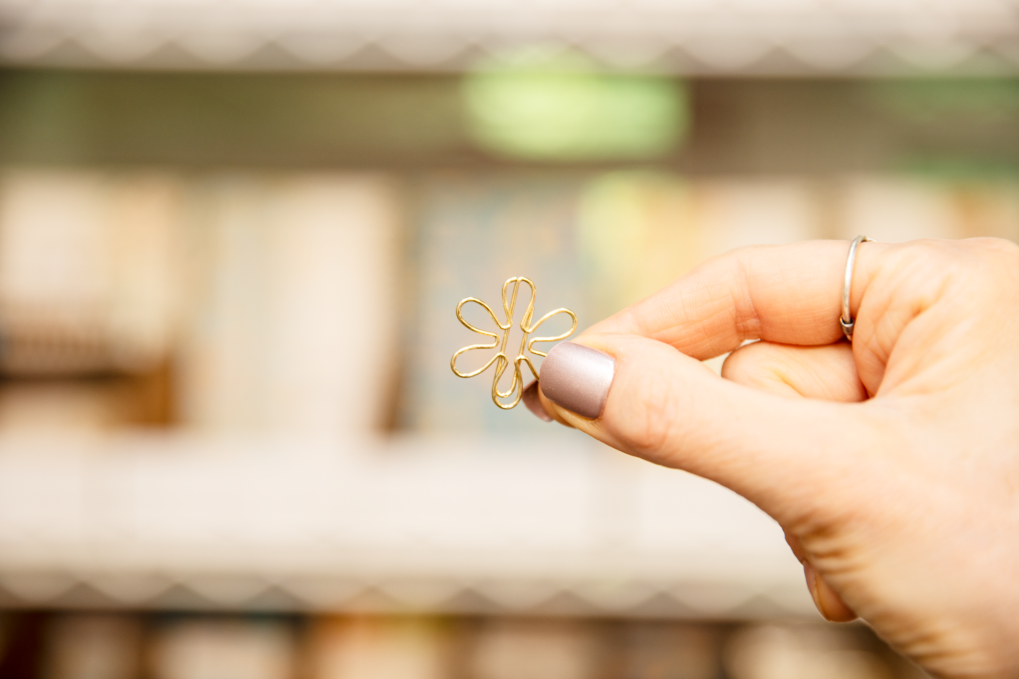 Gold Flowers Boxed Paper Clips - Set of 12