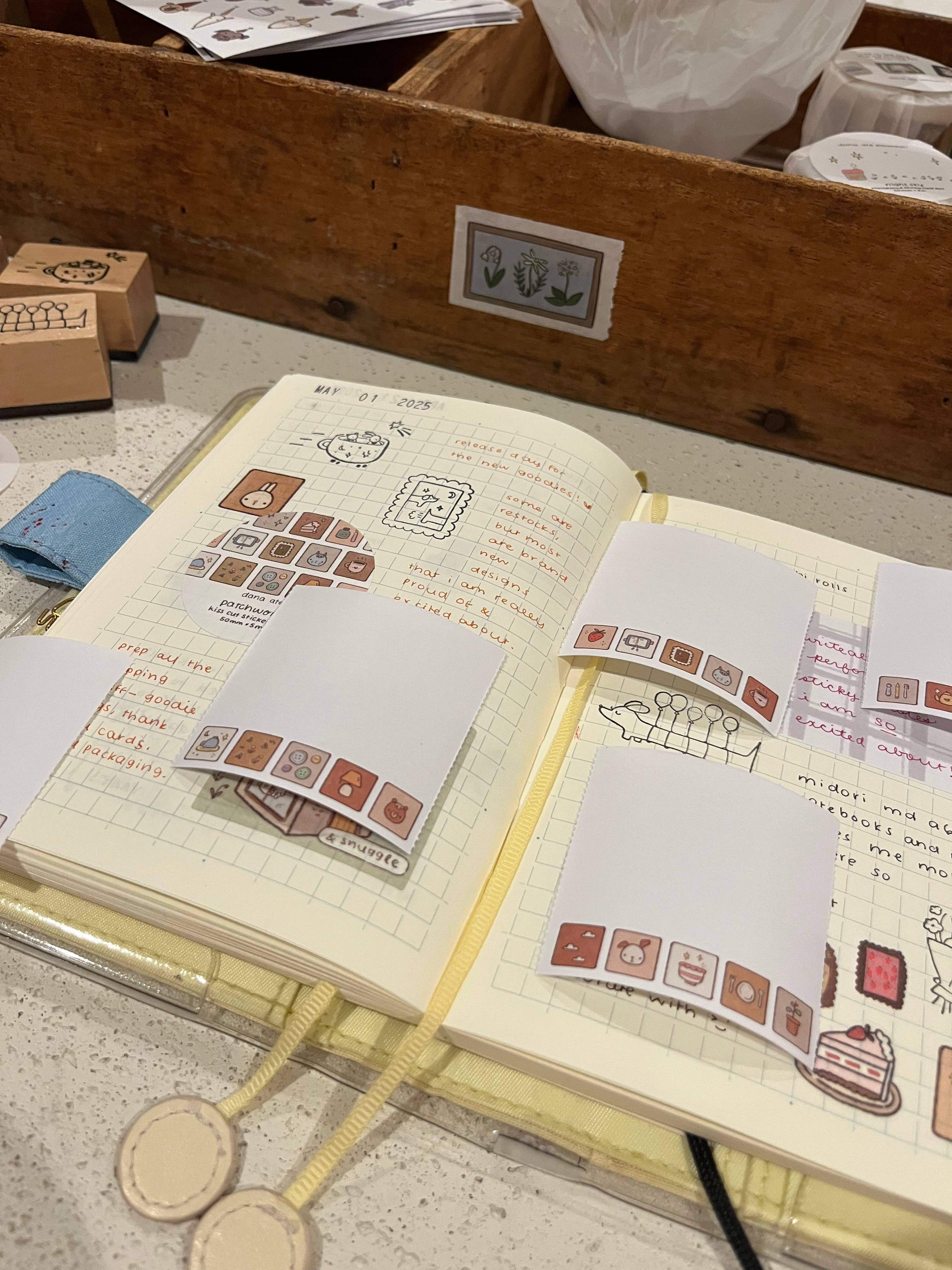 Patchwork perforated sticky note roll