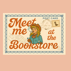 Meet Me at the Bookstore Sticker – Retro Cowgirl Postcard