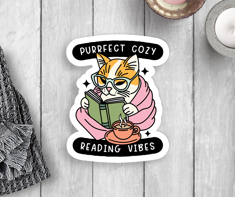 Purrfect Cozy Vinyl Sticker