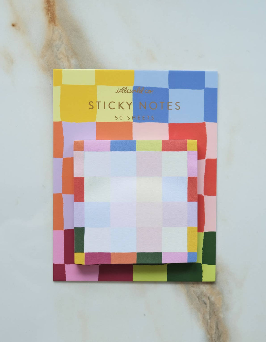 Die-Cut Sticky Notepad | Rainbow Checks