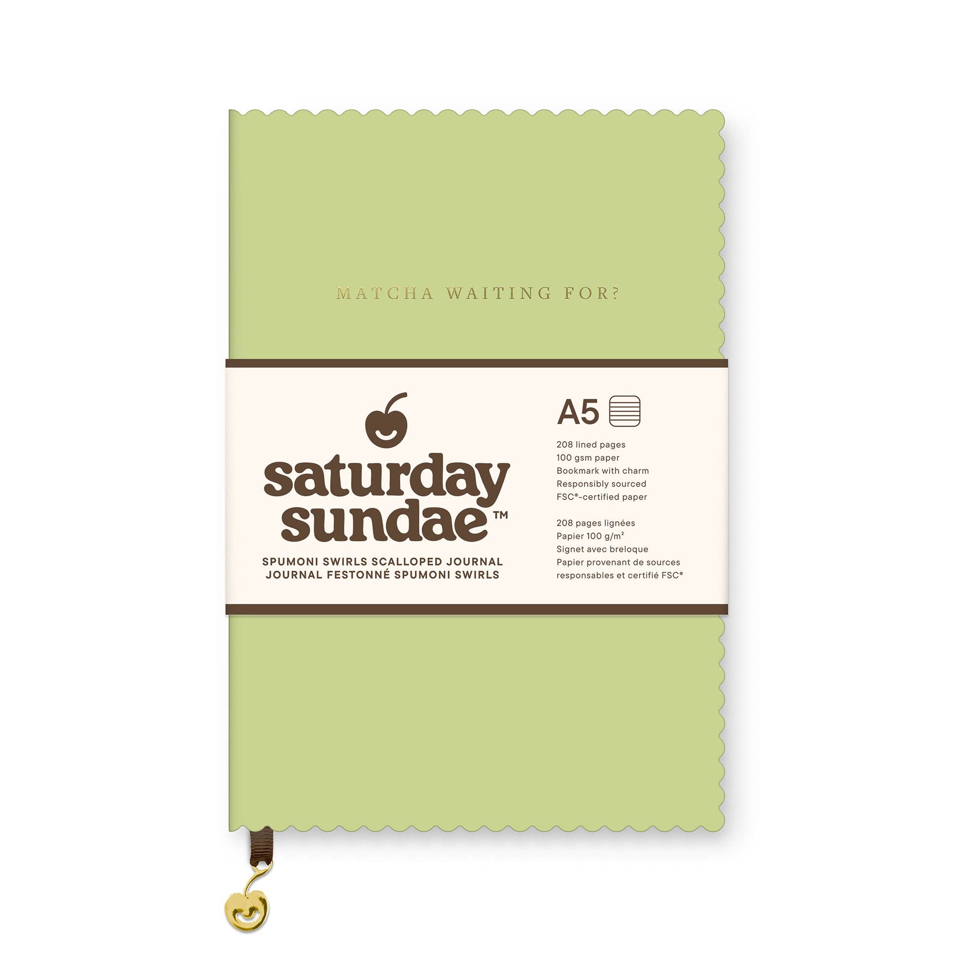 Matcha A5 Spumoni Swirls Scalloped Journal