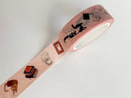 Pink Cats & Books Washi Tape