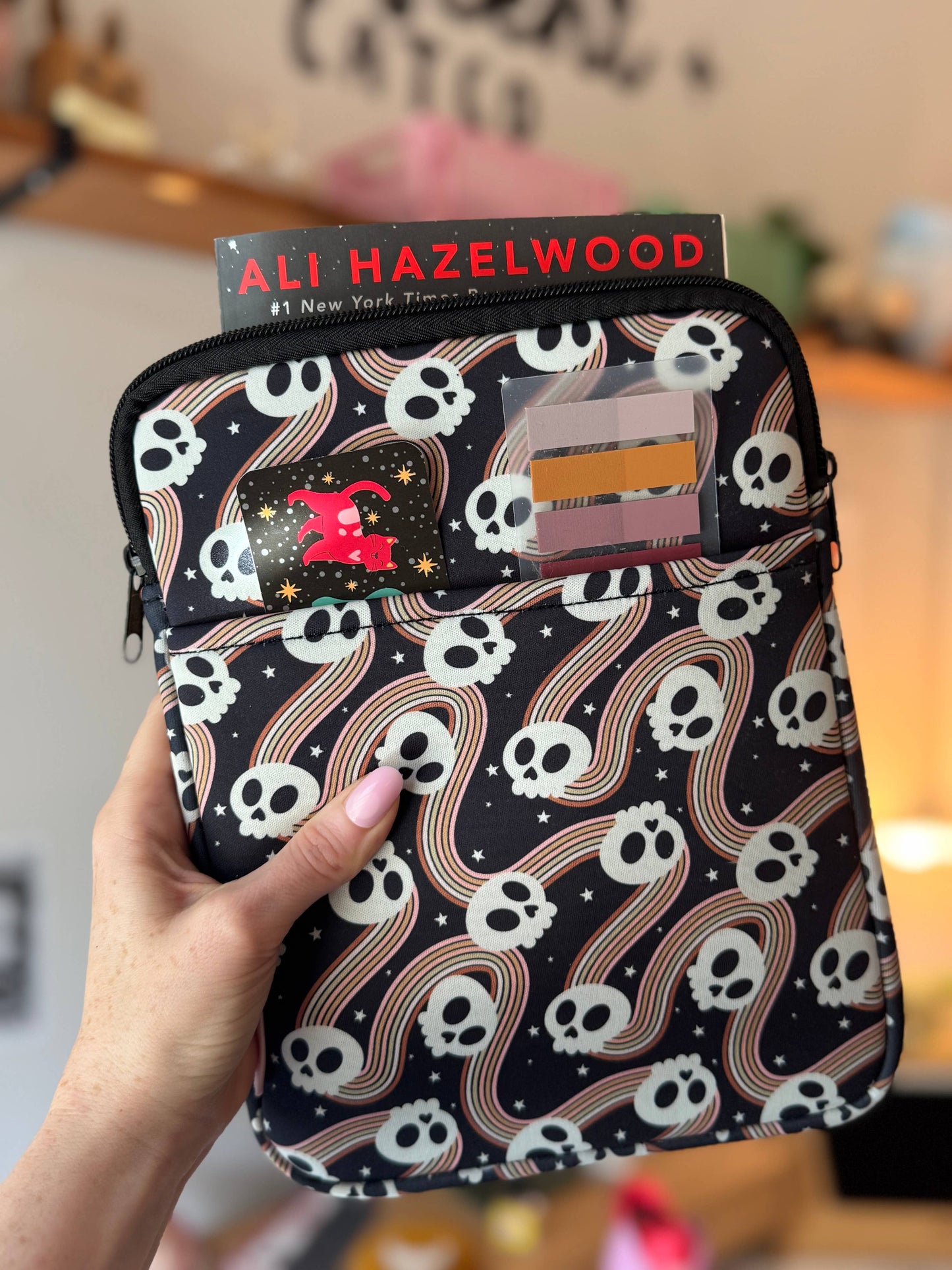 Spooky Cute Skull Book & Kindle Pouc
